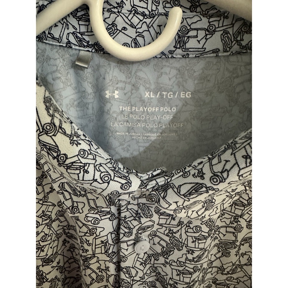 Under Armour Golf Cart Print Playoff Polo Shirt PGA National Palm Beach Size XL - Picture 3 of 7